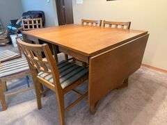 Oak Dining Table with Six Chairs