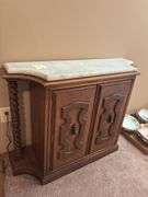 Wood Cabinet with Marble Top