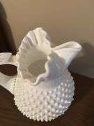 Fenton White Milk Glass Hobnail Vases and Pitcher - Set of 3