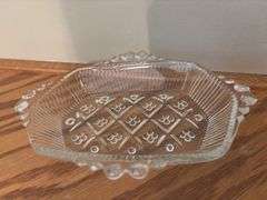 Collection of 8 Clear Pressed Glass Dishes