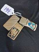 Set of Three Money Clips, Two with Inlay