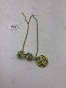 Flower Bouquet Necklace with Rhinestones
