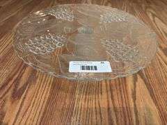 Pressed Glass Serving Set - Cake Stand and Trays