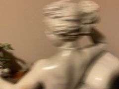 Decorative Art Lot: Figurine, Vase, and Decorative Flowers