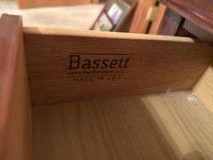 Bassett Three-Drawer Nightstand End Table, 26x16x22