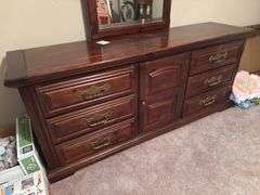 Wood Dresser (72x13x91) and Mirror (