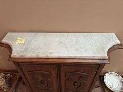 Wood Cabinet with Marble Top