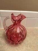 Collection of Pink Art Glass, Figurine, and Soap Dish