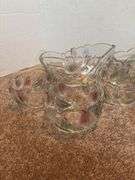Set of Glass Bowls with Floral Detail