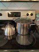 Stainless Steel Stock Pot with Lid and Tea Kettle