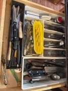 Silverware, measuring spoons, knives