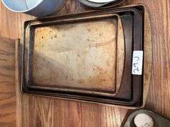Cookie sheets, muffin tins, angel food cake pan, round cake pans