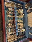1847 Rogers Bros. Silverware Set in Wooden Case