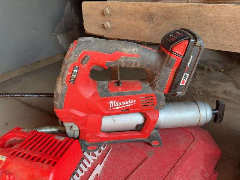 Milwaukee Air Impact Grease Gun w/Battery Charger image