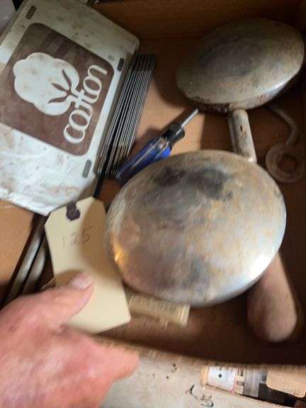 Box Lot: Tools, Cotton Sign, and More image