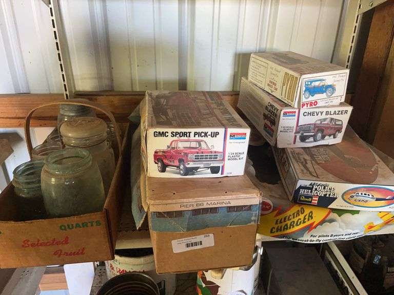 Assorted Model Kits: Revell Police Helicopter, Monogram GMC Sport Pick-Up, Chevy Blazer, Pyro Packard image