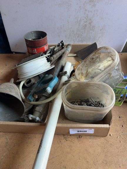 Box Lot of Tools and Hardware image