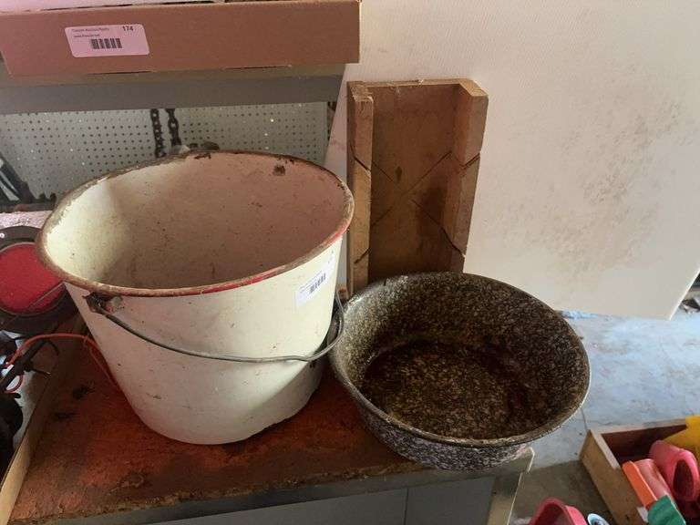 Bucket, Bowl, and Wooden Tool image