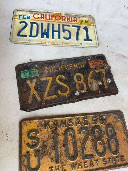 Assorted State License Plates: California, Kansas, Oklahoma image