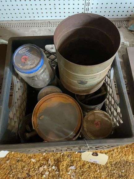 Mixed Lot of Metal Cans and Jar with Hardware image