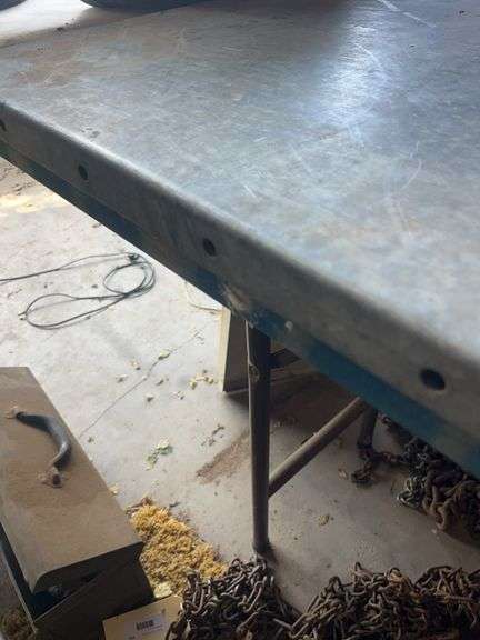 Industrial Metal Top Work Table, 6 ft x 22 in image