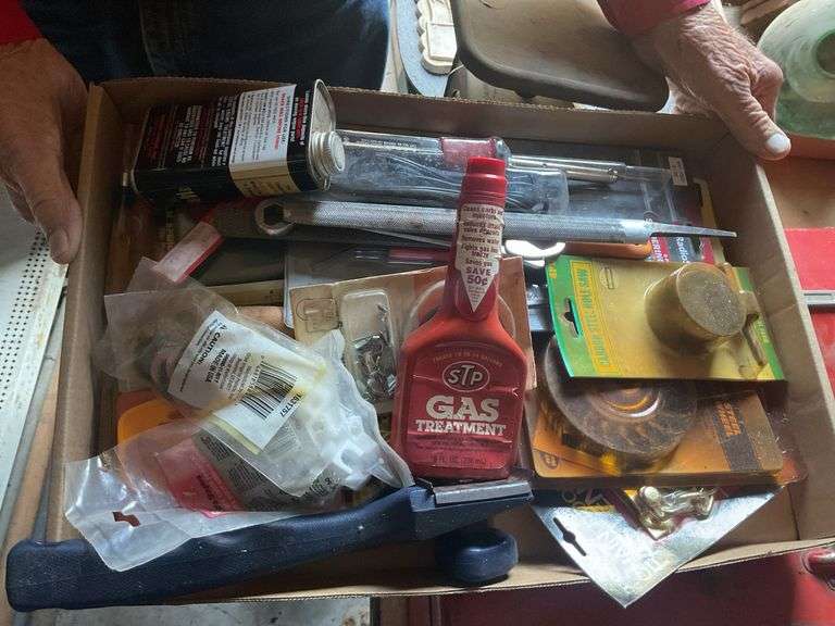 Box of Assorted Automotive and Hardware Items image