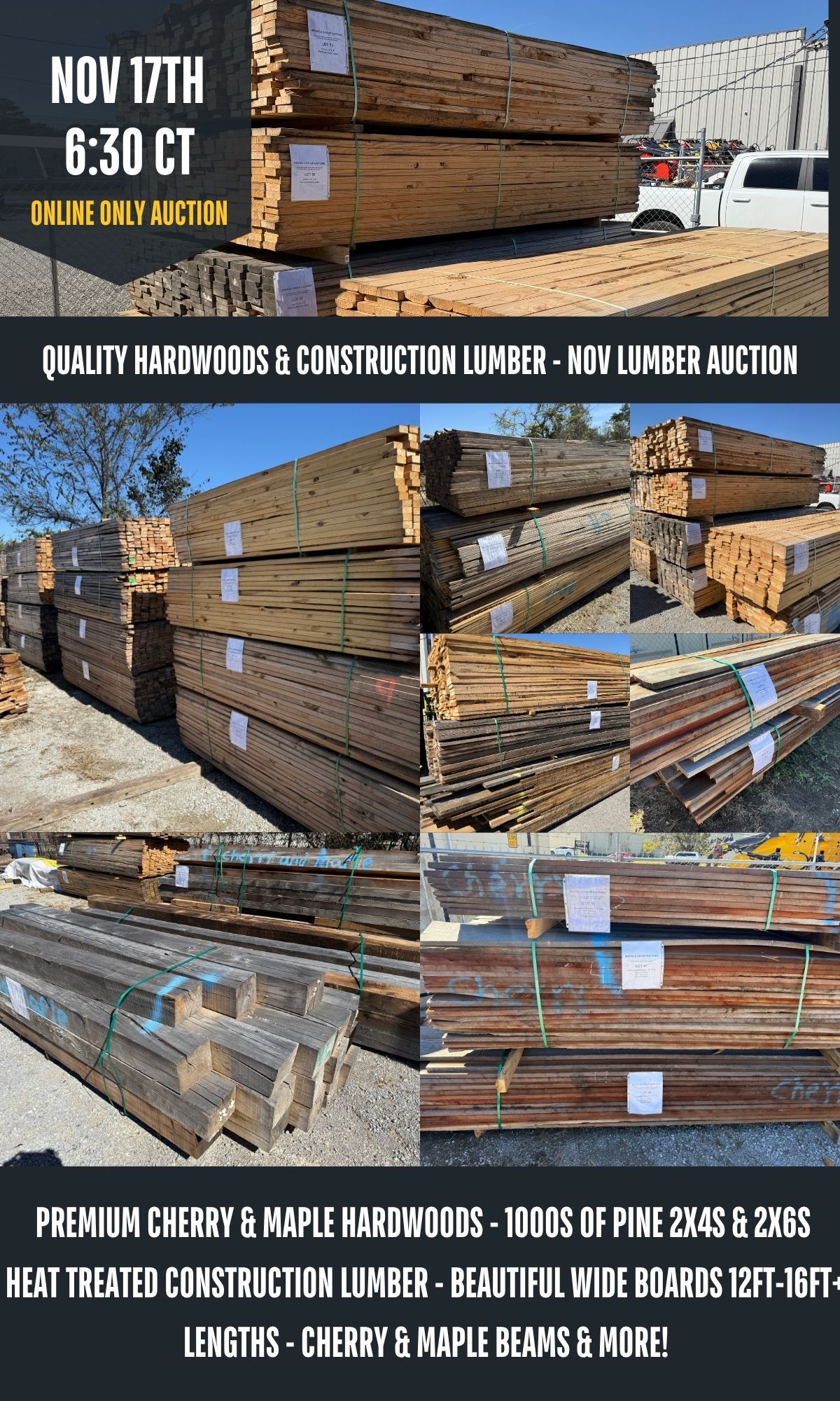 Quality Hardwoods & Construction Lumber - Nov Lumber Auction featured photo 1 Quality Hardwoods & Construction Lumber - Nov Lumber Auction featured photo 1