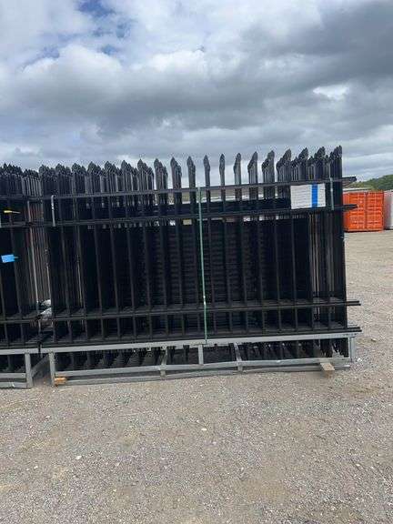 ABOSS 220FT Wrought Iron Site Fence - Lead Free Powder Coated 7'H (22 Panels)