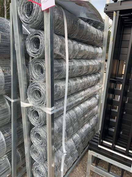 KJ K1230 Hot-Dip Galvanized Field Fence - 4'x100' Roll, 14 Gauge Knotted Mesh image