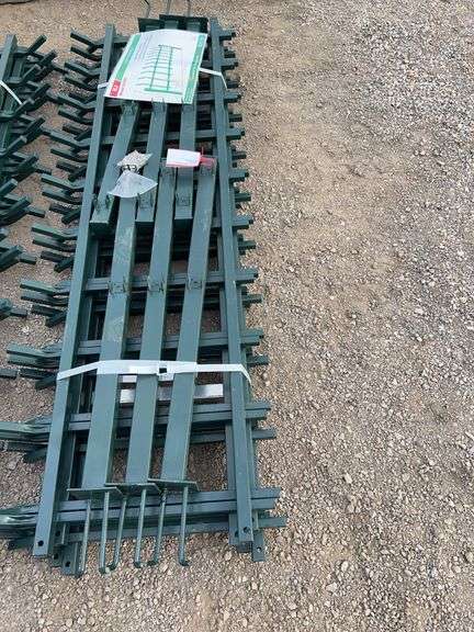 KJ K0308 Lawn Guardrail - 3.6'x6.6' Green Powder Coated (Qty 5 Panels + 6 Posts) image