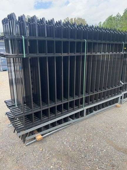 ABOSS 220FT Wrought Iron Site Fence - Lead Free Powder Coated 7'H (22 Panels)