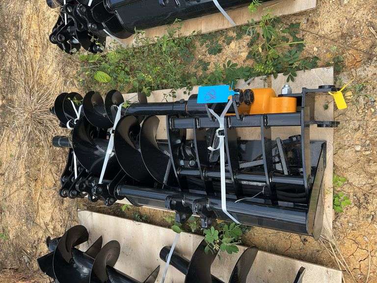Future 8-Piece Excavator Attachment Package - Rake, Ripper, Grabber, Augers & Buckets image