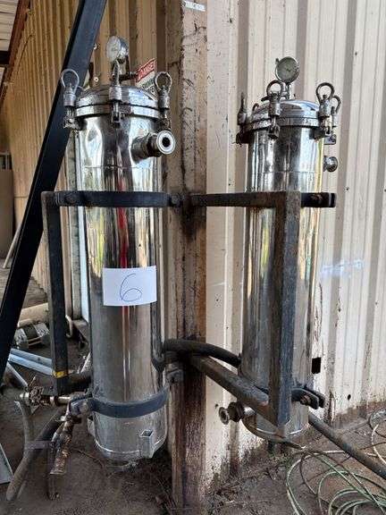 Dual Stainless Steel Pressure Sock Filter Vessels with Gauges image