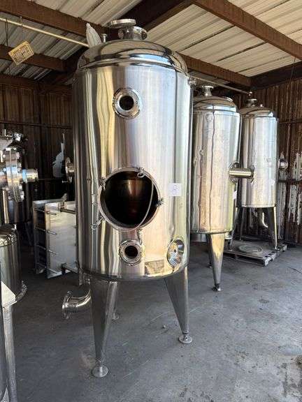 Stainless Steel Pressure Vessel with Tri-Clamp Ports and Cone Bottom image