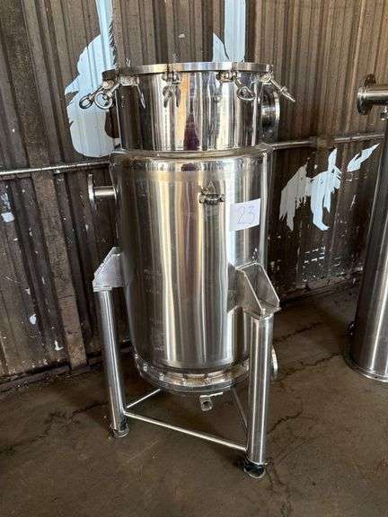 Stainless Steel Tank with Tri-Clamp Fittings and Support Legs image