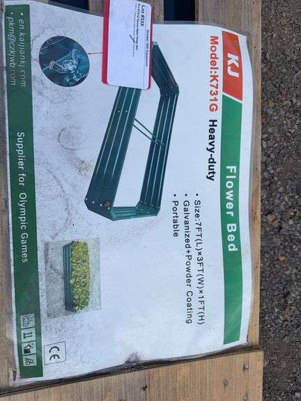 KJ K731G Raised Metal Flower Bed - 7'x3'x1', Galvanized Steel Garden Planter image