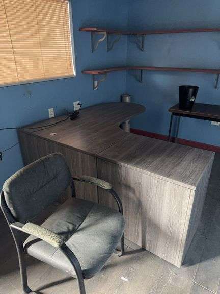 Nice Desk, Laptop & Contents of Office image