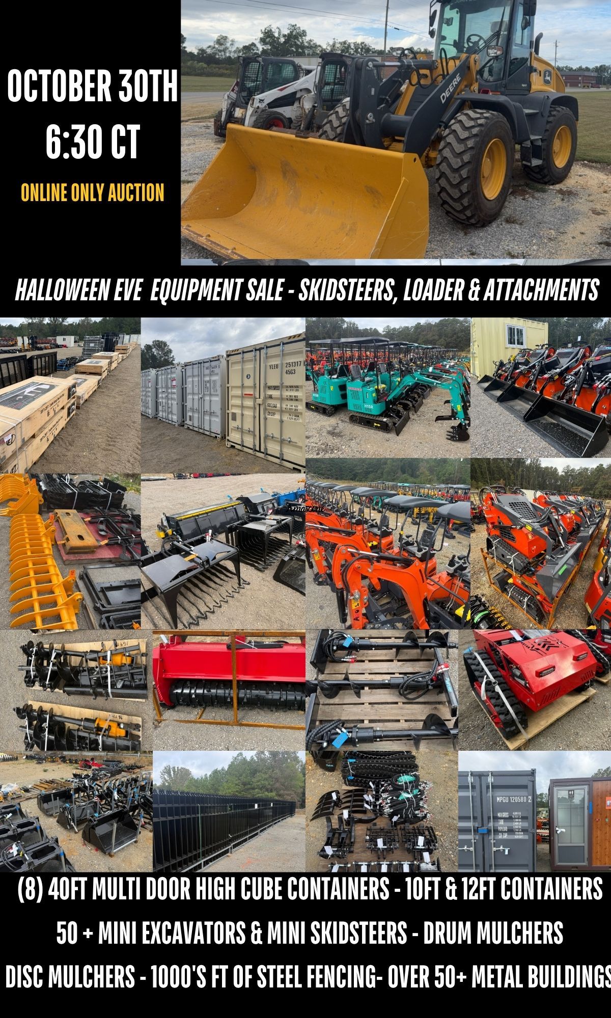 Halloween Eve Equipment Sale - Skid Steers, Loaders & Attachments! featured photo 1