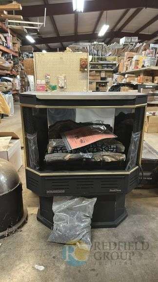 New Buck Model 384 Gas Stove Heater, Vent-Free, 30,000 BTU, Black & Gold image