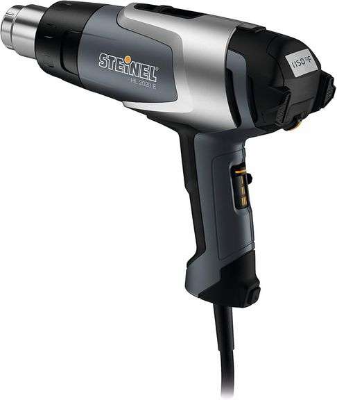 Steinel - 110025597 HL 2020 E Professional Heat Gun, LCD-Display, 1600 W, hot air Gun for Welding tarpaulins, Window tinting, Variable Temperature and Airflow, fits 1.34" Standard nozzles image