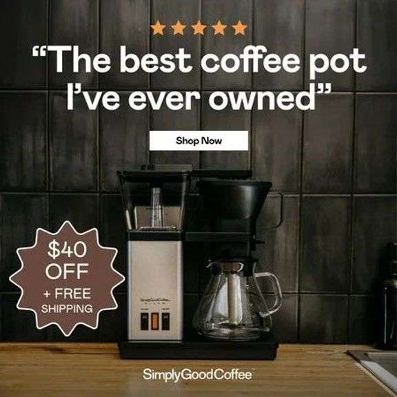 SimplyGoodCoffee Brewer - The best automatic drip coffee flavor possible at the flip of a switch image