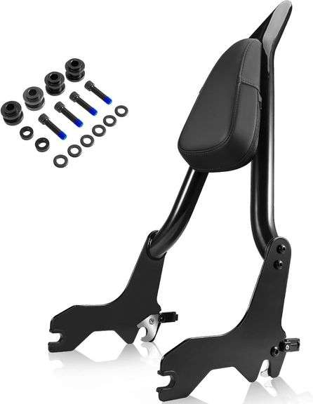 2018-2025 Rear Passenger Backrest Sissy Bar For Harley Softail FXLR FXLRS FXLRST FXRST FLSB Low Rider Sport Glide, 26" Tall Quick Release Pointed Sissy Bar w/Docking kit image