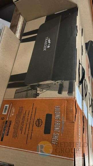 Traeger 20 Series Grills Folding Front Shelf, Black, UPC: 634868920296 image