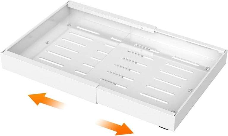 Expandable Pull Out Cabinet Organizer with Adhesive Nano Film Slide, Bathroom Organizers and Storage, Kitchen Organizers Storage,Adjustable Width 17.1'-26.77' image