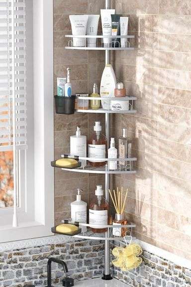 Tension Pole Shower Caddy: Adjustable 4 Tier image