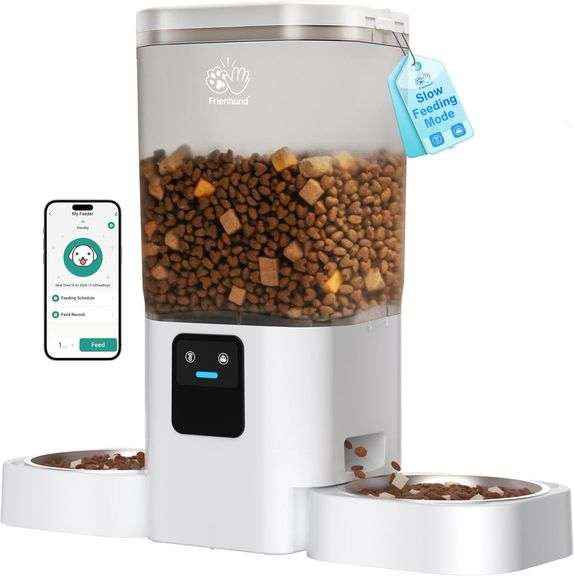 Automatic Cat Feeders 2 Cat with Slow Feed: Dual Automatic Dog Feeder with 5G WiFi, cat Food Dispenser with Alexa for Multiple Pets, Detachable for Easy Clean - 29 Cup 7L Large Capacity image