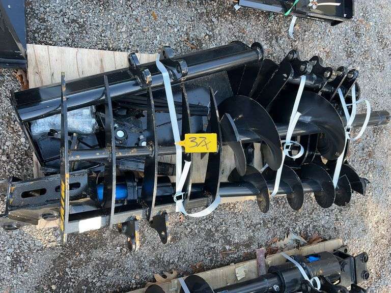 MIVA 8-Piece Excavator Attachment Set - Buckets, Auger, Quick Hitch & More image