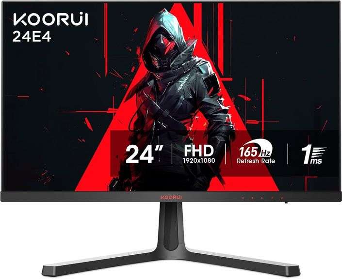 KOORUI 24 Inch Computer Monitor -FHD 1080P Gaming Monitor 165Hz VA 1ms, AdaptiveSync Technology, LED Monitors with Ultra-Thin, HDMI X2 /DP, VESA Compatible, Tilt Adjustable, Eye Care 24E4 image