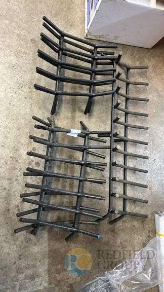 Fireplace Log Grate, Metal, Black, Curved Design, Fits 30+ Inch Fireplaces image