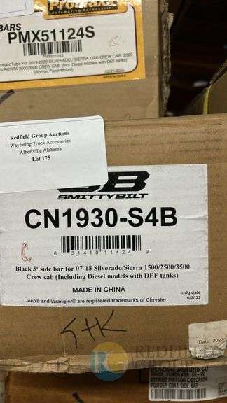 Smittybilt CN1930-S4B Black Side Bar for Silverado/Sierra 2007-2018 image